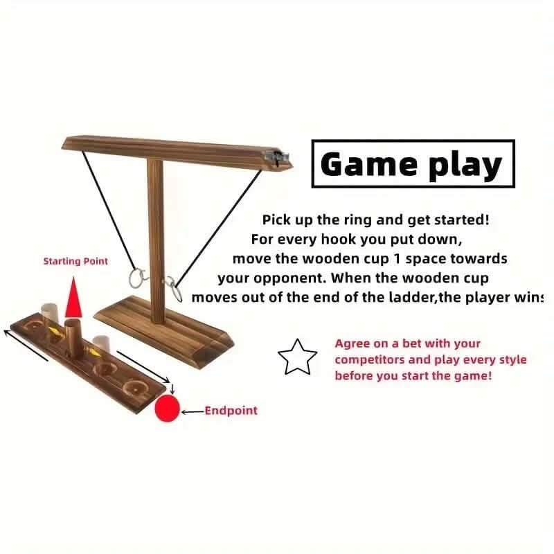 Ultimate Wooden Ring Toss Hook and Ring Indoor Combat Game DailySale