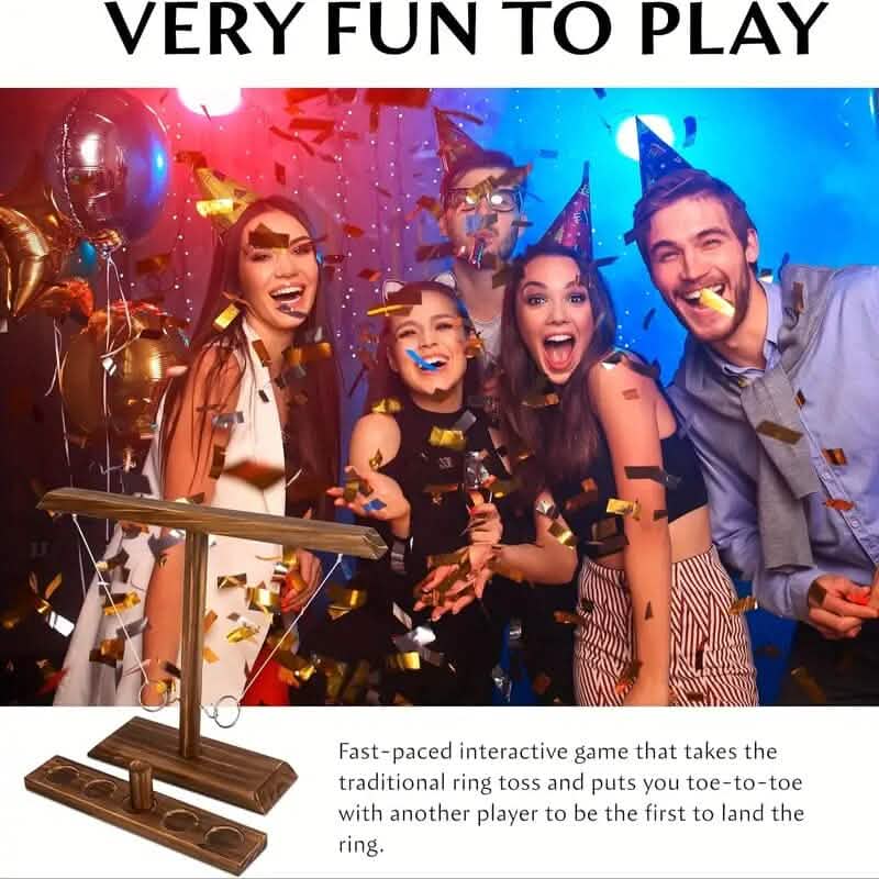Ultimate Wooden Ring Toss Hook and Ring Indoor Combat Game DailySale