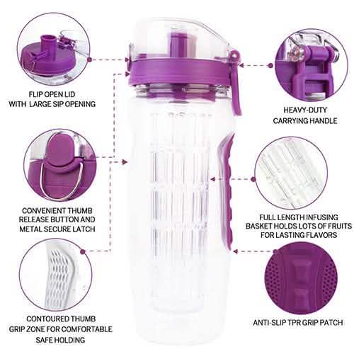 Ultra Portable Fruit Infusing Water Bottle 32oz DailySale