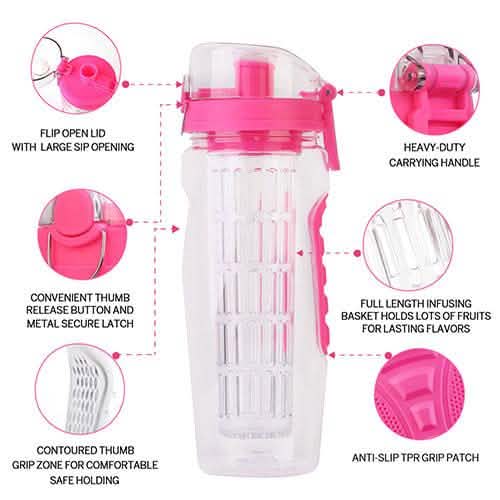 Ultra Portable Fruit Infusing Water Bottle 32oz DailySale
