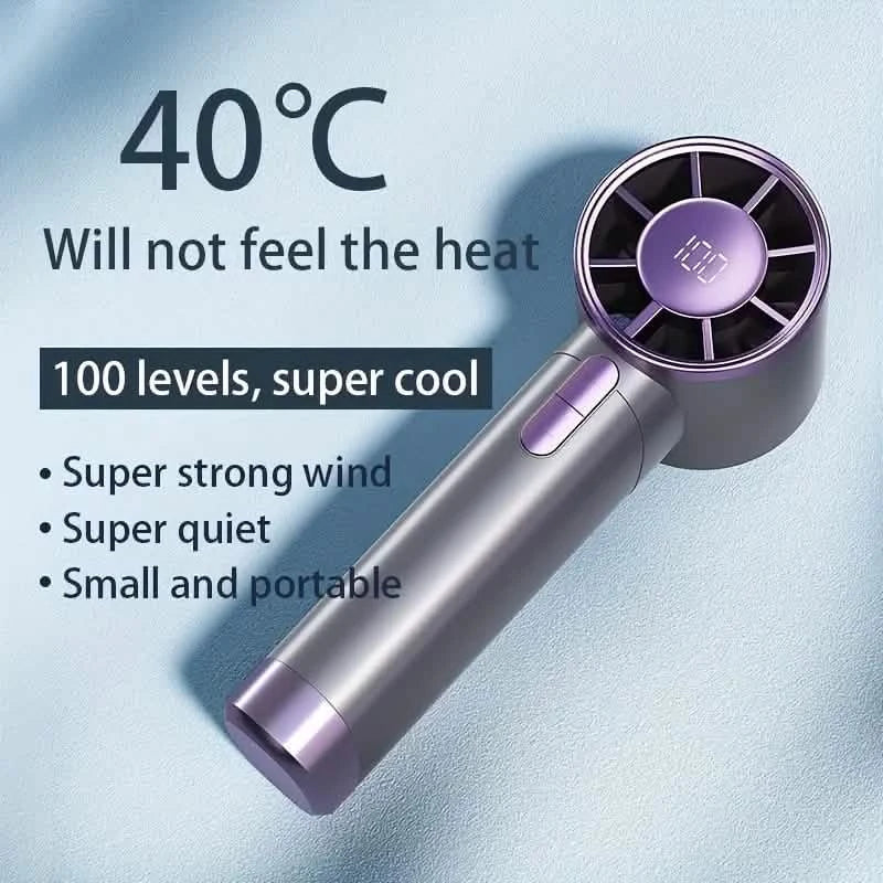 Ultra-Quiet Portable Handheld Fan with 100 Adjustable Speeds DailySale