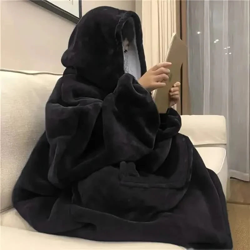 Ultra-Soft Sherpa Fleece Hoodie Blanket - Cozy Oversized Wearable Snuggle Sweatshirt DailySale