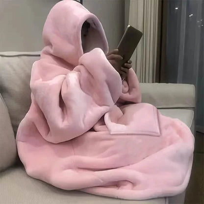 Ultra-Soft Sherpa Fleece Hoodie Blanket - Cozy Oversized Wearable Snuggle Sweatshirt DailySale