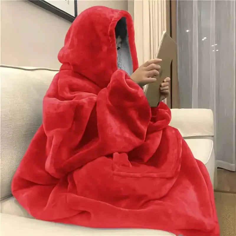 Ultra-Soft Sherpa Fleece Hoodie Blanket - Cozy Oversized Wearable Snuggle Sweatshirt DailySale