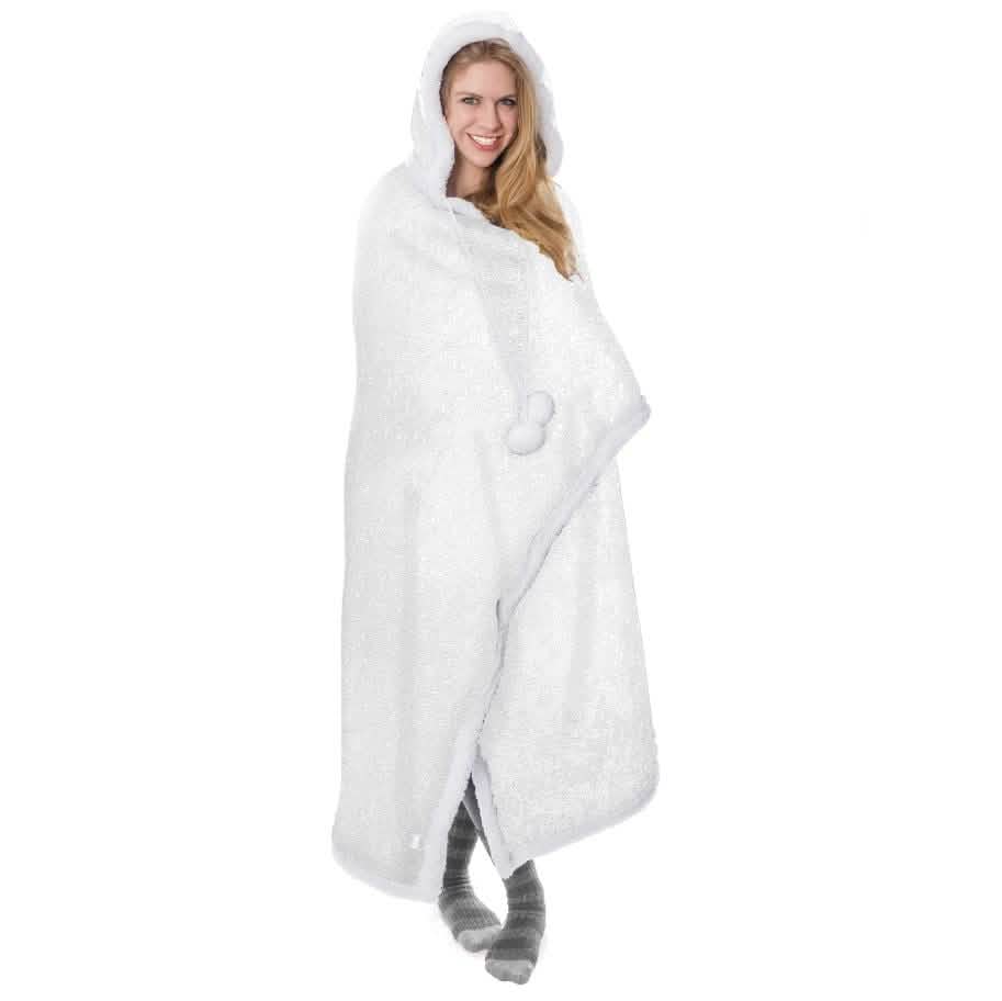 Ultra Soft Sparkle Chic Hooded Throw Blanket DailySale