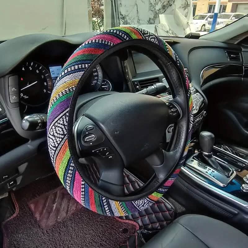 Ultra-Thin Breathable Colorful Hemp Steering Wheel Cover DailySale