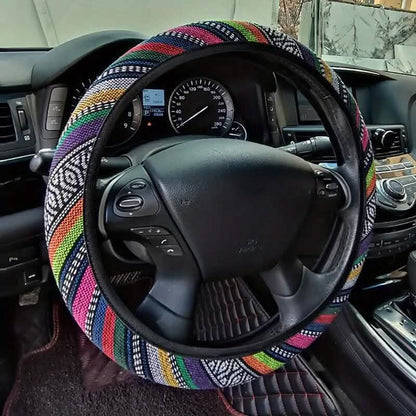 Ultra-Thin Breathable Colorful Hemp Steering Wheel Cover DailySale