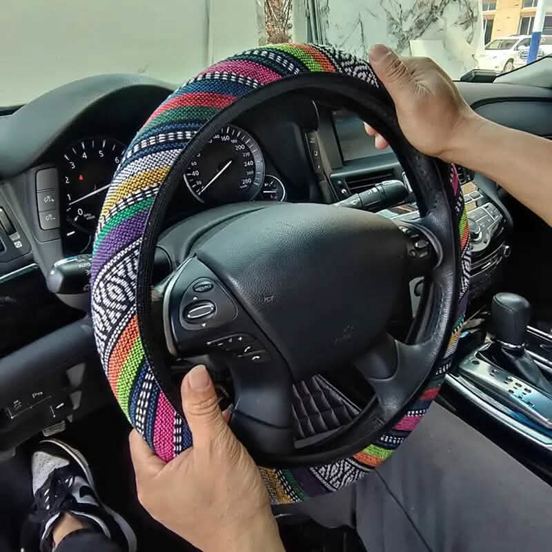 Ultra-Thin Breathable Colorful Hemp Steering Wheel Cover DailySale