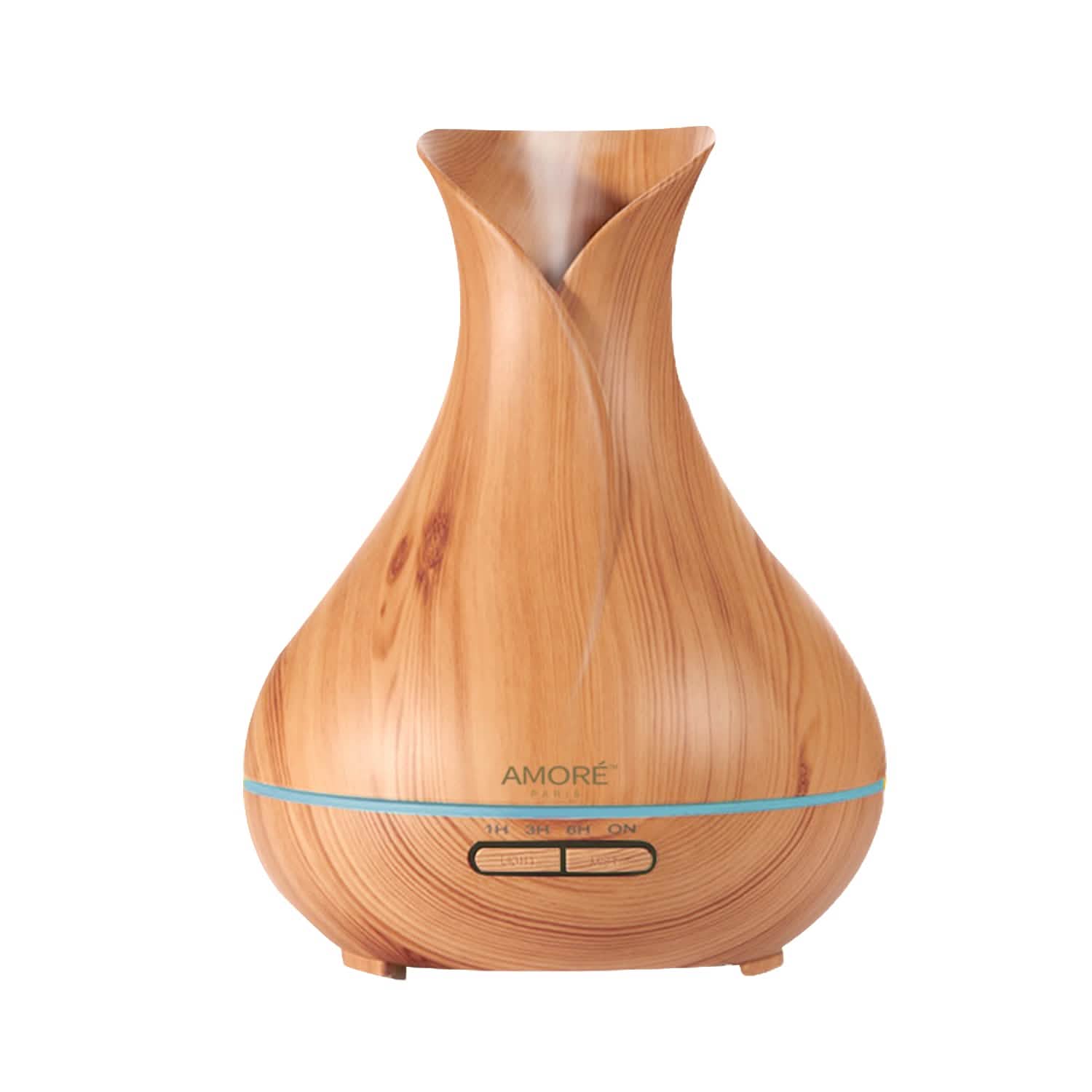 Ultrasonic Air Humidifier With Wood Grain 7 Color Changing LED Lights DailySale
