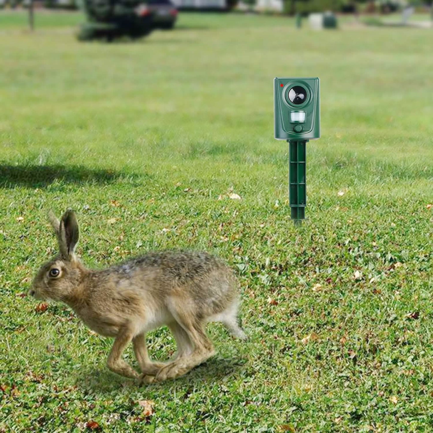 Ultrasonic Animal Repeller IP4 Waterproof Motion Sensor Repellent with Flashing Led Light DailySale