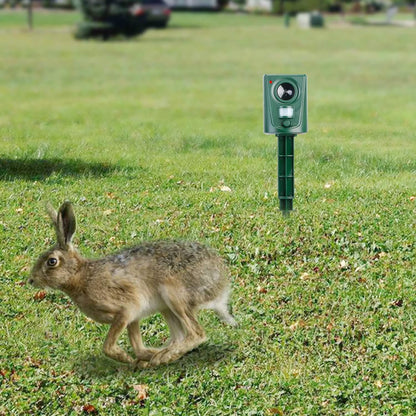 Ultrasonic Animal Repeller IP4 Waterproof Motion Sensor Repellent with Flashing Led Light DailySale