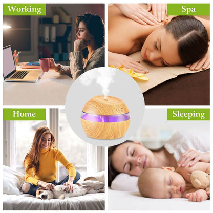 Ultrasonic Aroma Essential Oil Diffuser Wood Grain DailySale