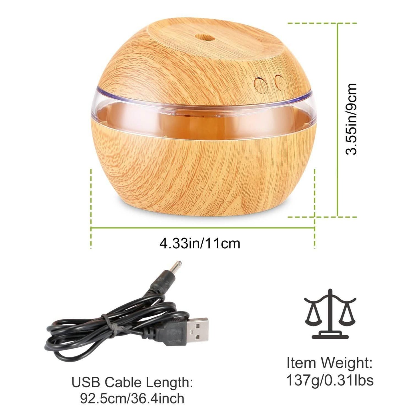 Ultrasonic Aroma Essential Oil Diffuser Wood Grain DailySale