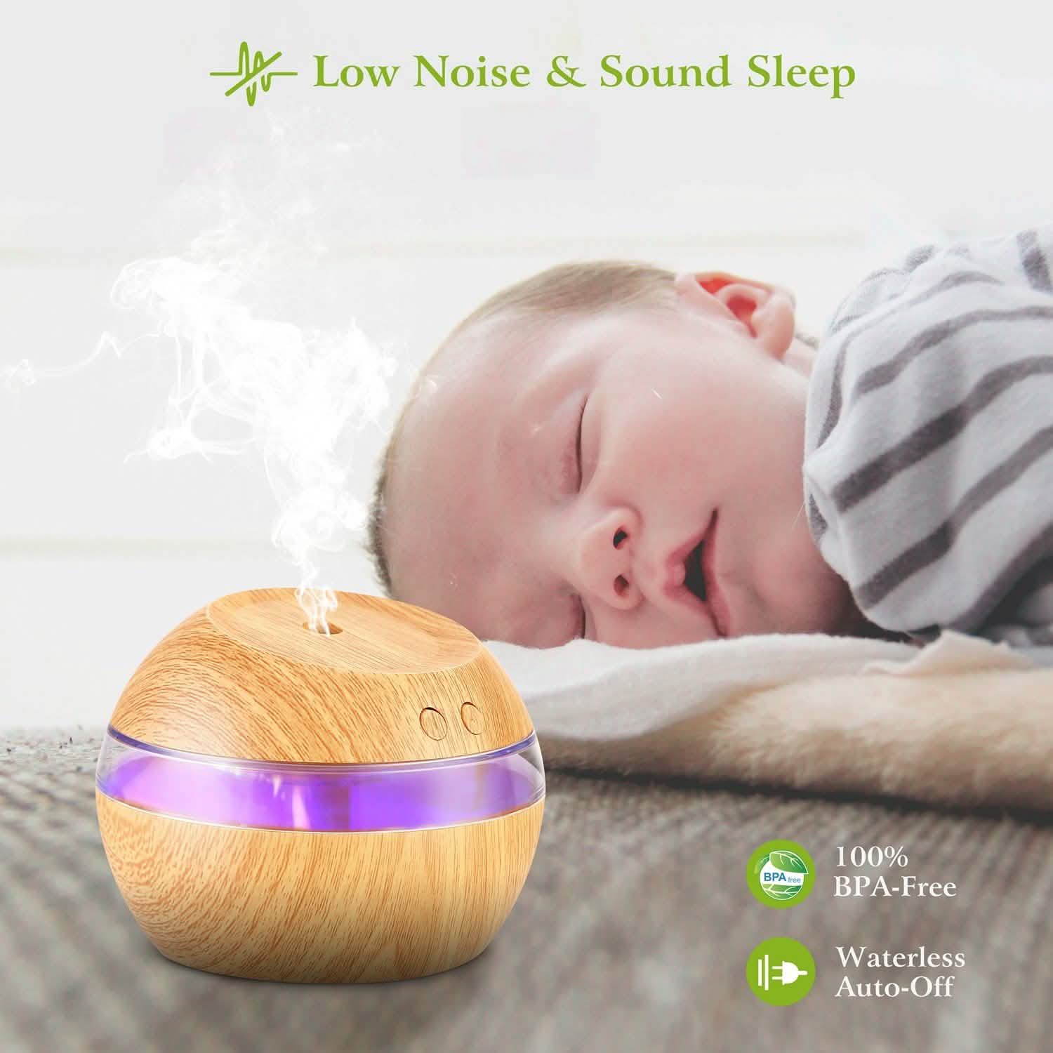 Ultrasonic Aroma Essential Oil Diffuser Wood Grain DailySale