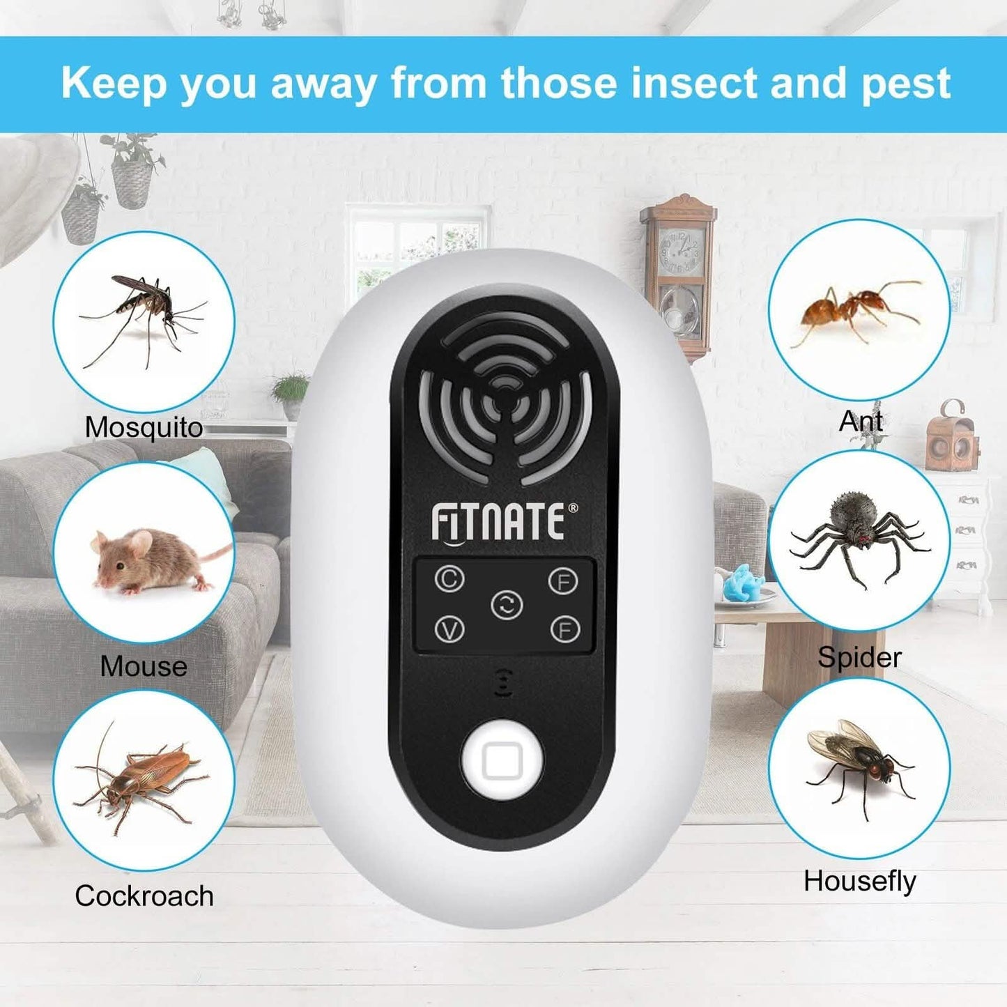 Ultrasonic Pest Control Noiseless Plug In Repellent DailySale