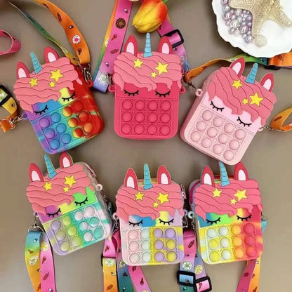 Unicorn Crossbody Bag with Pop Fidget Buttons DailySale