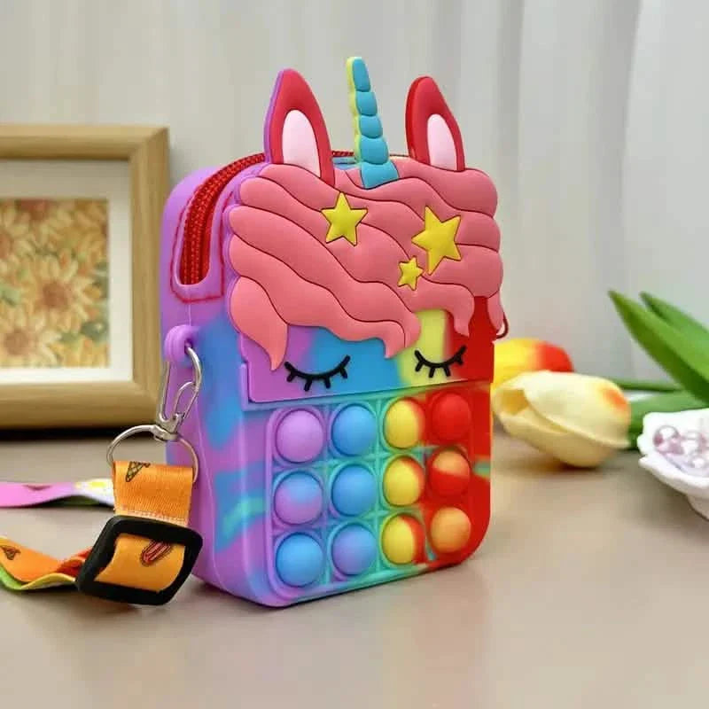 Unicorn Crossbody Bag with Pop Fidget Buttons DailySale