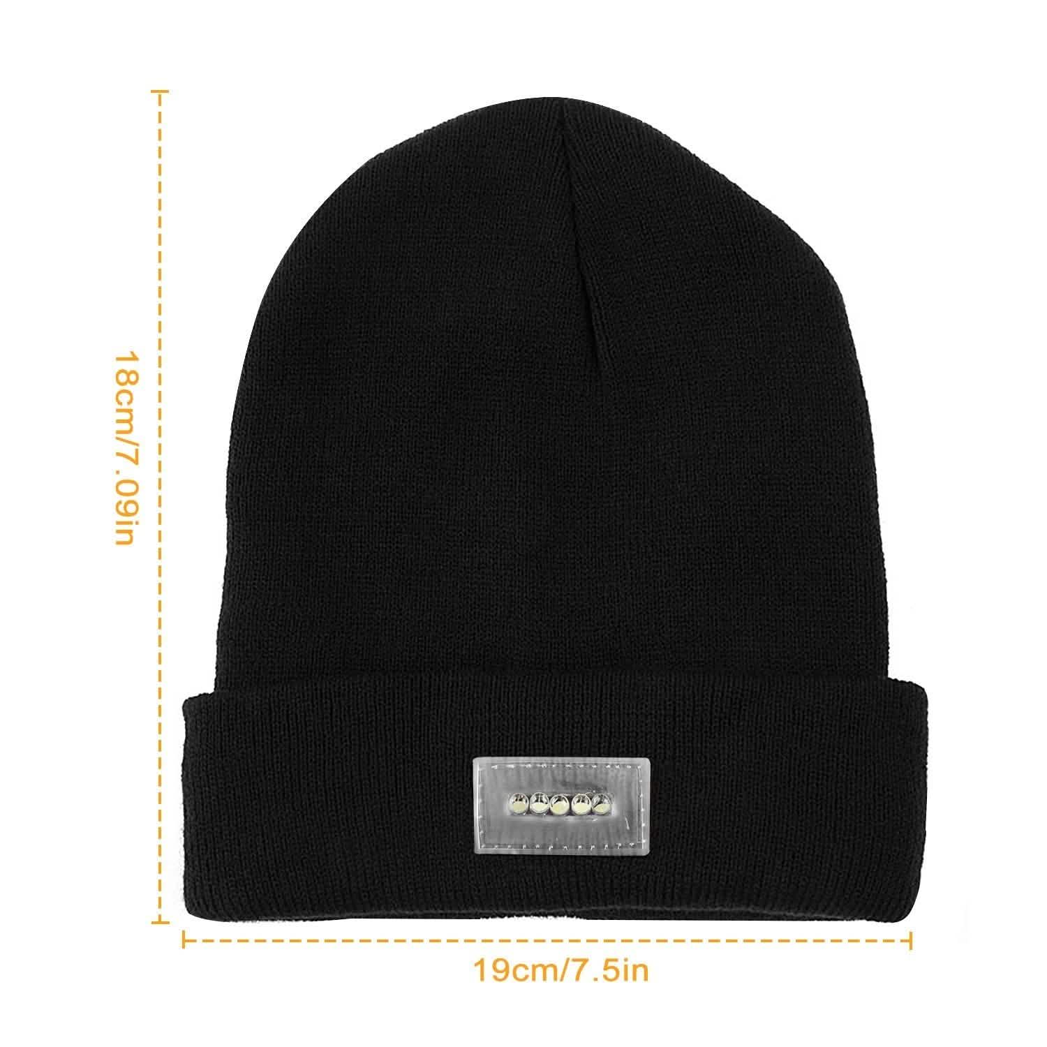 Unisex 5 LED Knitted Beanie Winter Warm Hat DailySale