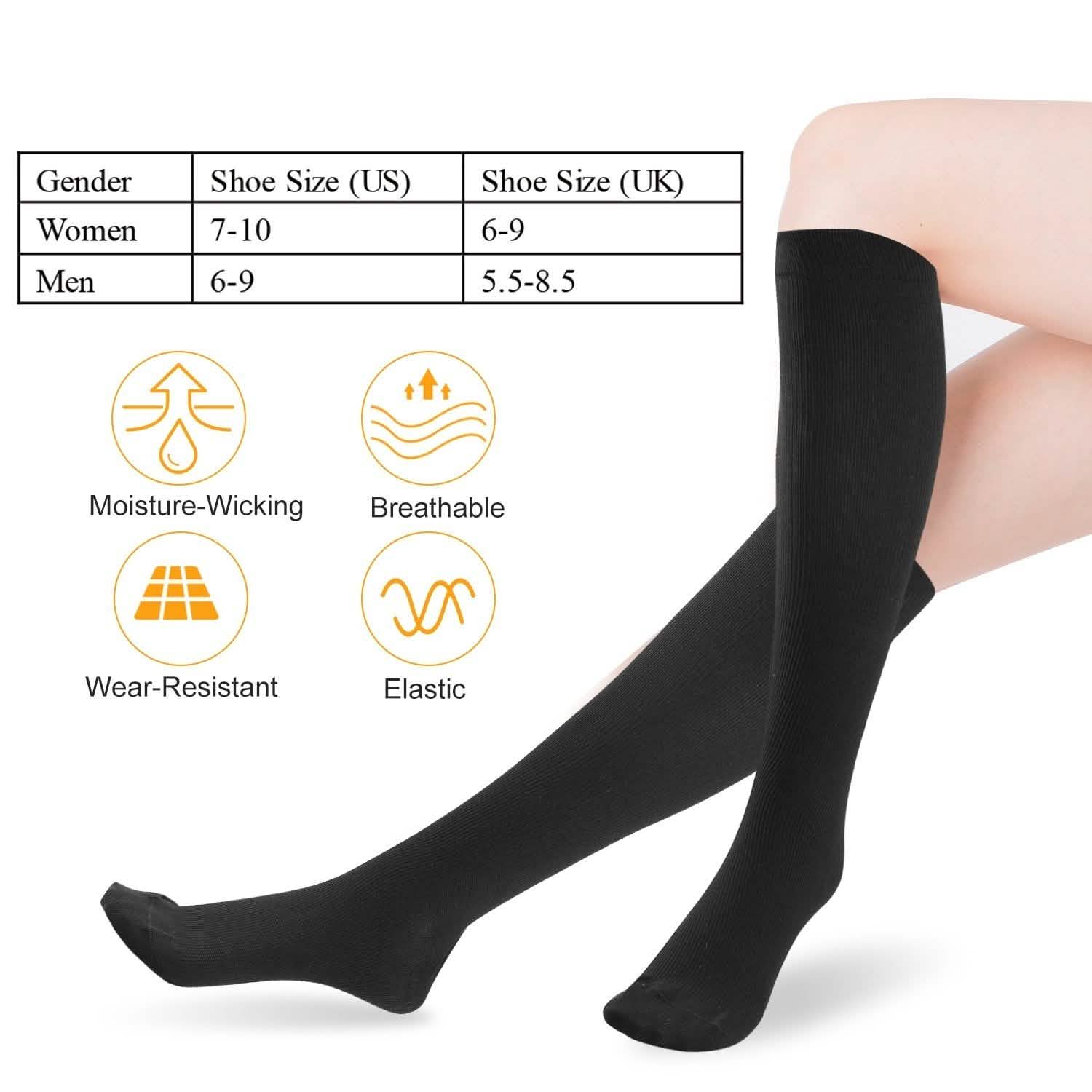 Unisex Compression Socks 15-20 mmHg Graduated Support Sports Fitness DailySale
