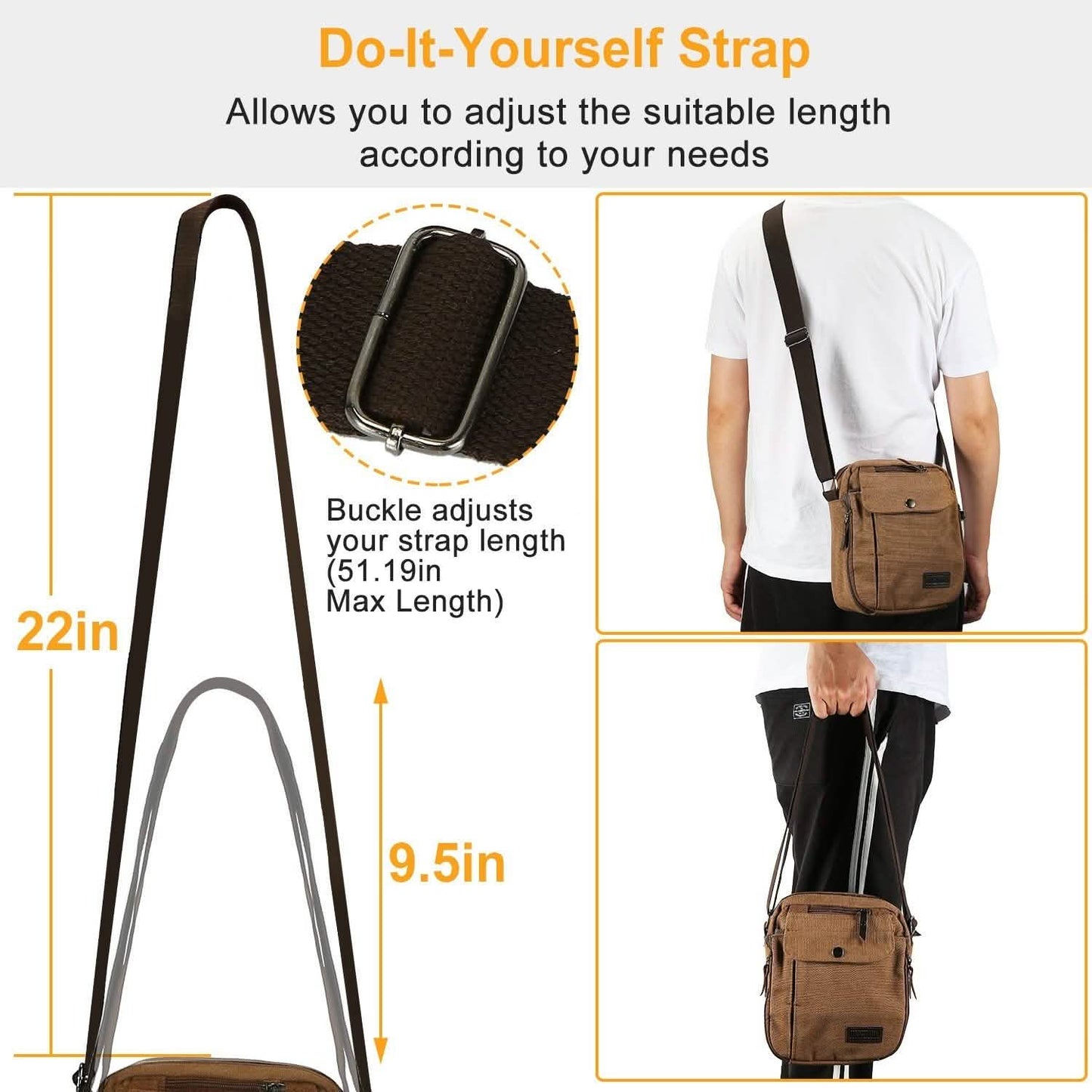 Unisex Crossbody Bags Canvas DailySale