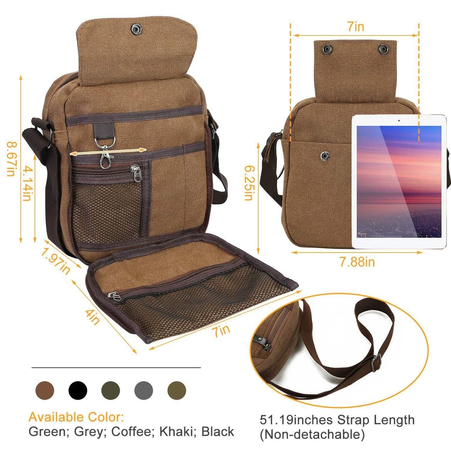 Unisex Crossbody Bags Canvas DailySale