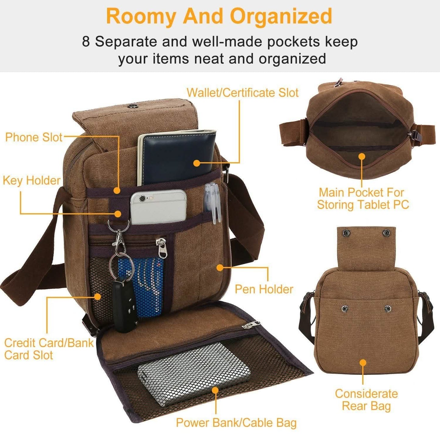 Unisex Crossbody Bags Canvas DailySale