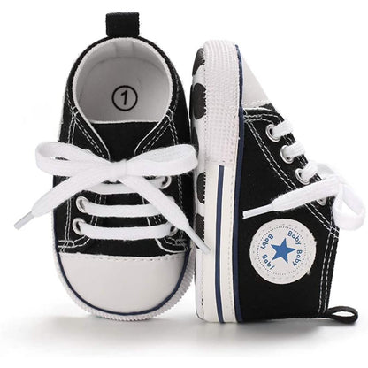 Unisex High Top Sneaker Soft Anti-Slip Sole Newborn Infant Denim Shoes DailySale