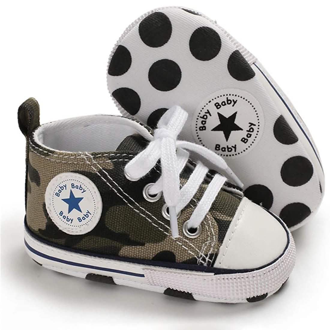 Unisex High Top Sneaker Soft Anti-Slip Sole Newborn Infant Denim Shoes DailySale