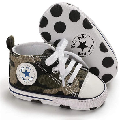 Unisex High Top Sneaker Soft Anti-Slip Sole Newborn Infant Denim Shoes DailySale