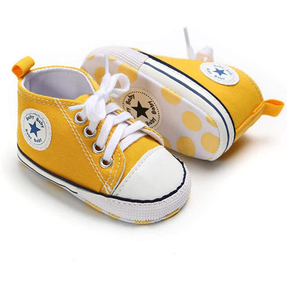 Unisex High Top Sneaker Soft Anti-Slip Sole Newborn Infant Denim Shoes DailySale