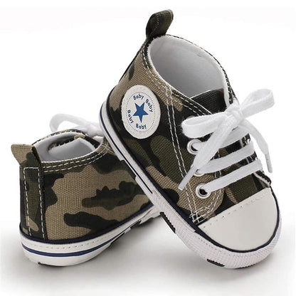 Unisex High Top Sneaker Soft Anti-Slip Sole Newborn Infant Denim Shoes DailySale