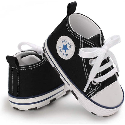 Unisex High Top Sneaker Soft Anti-Slip Sole Newborn Infant Denim Shoes DailySale