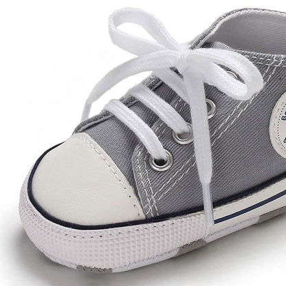 Unisex High Top Sneaker Soft Anti-Slip Sole Newborn Infant Denim Shoes DailySale