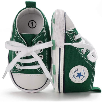 Unisex High Top Sneaker Soft Anti-Slip Sole Newborn Infant Denim Shoes DailySale