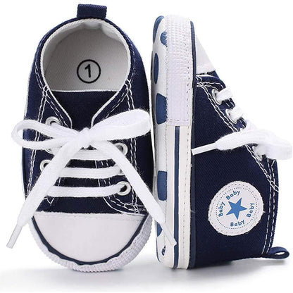 Unisex High Top Sneaker Soft Anti-Slip Sole Newborn Infant Denim Shoes DailySale