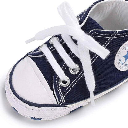 Unisex High Top Sneaker Soft Anti-Slip Sole Newborn Infant Denim Shoes DailySale
