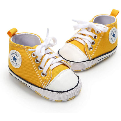 Unisex High Top Sneaker Soft Anti-Slip Sole Newborn Infant Denim Shoes DailySale