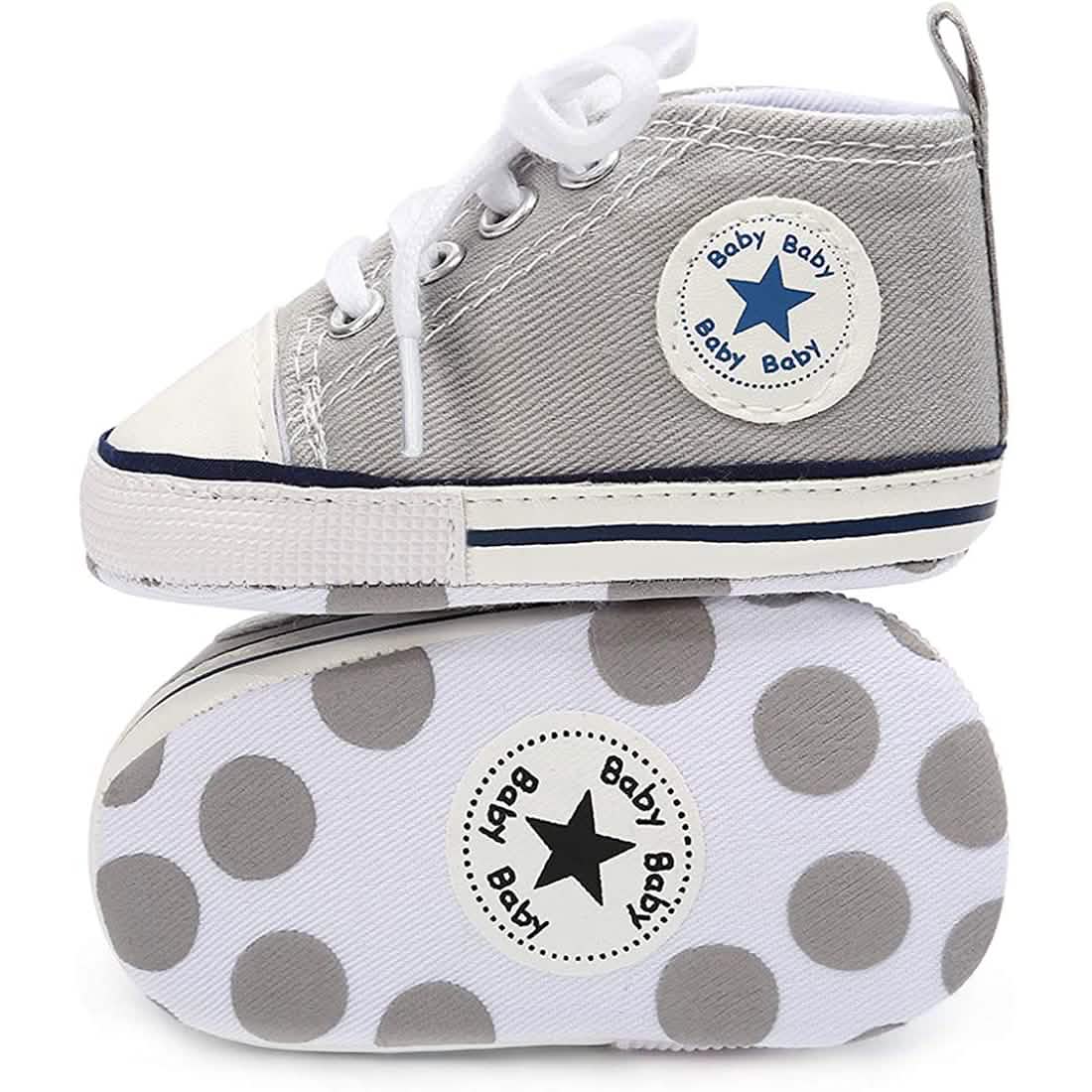 Unisex High Top Sneaker Soft Anti-Slip Sole Newborn Infant Denim Shoes DailySale