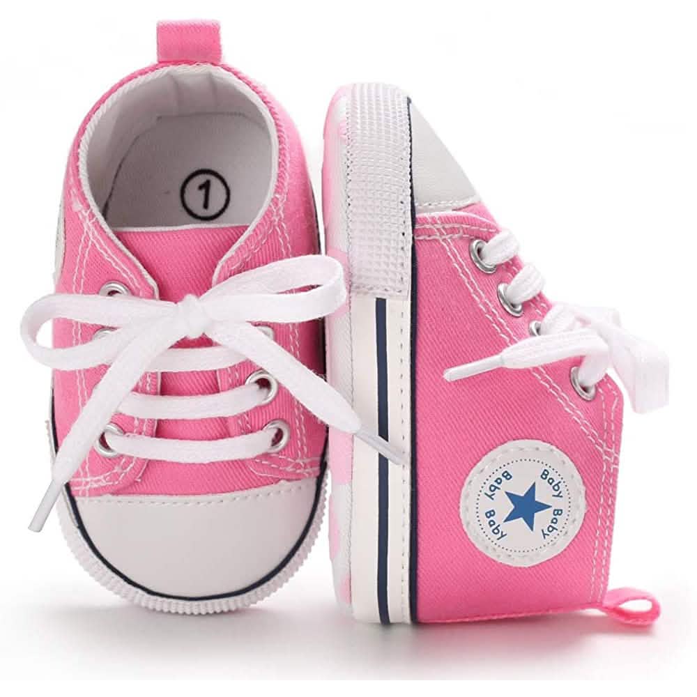 Unisex High Top Sneaker Soft Anti-Slip Sole Newborn Infant Denim Shoes DailySale