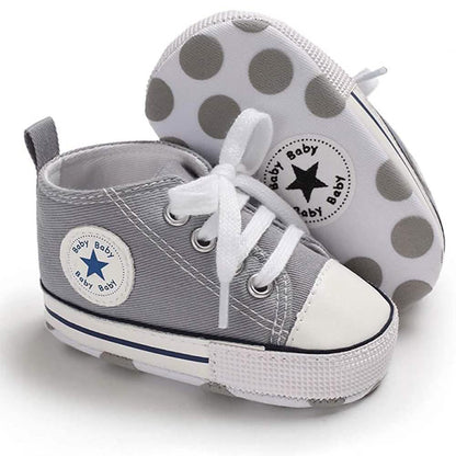 Unisex High Top Sneaker Soft Anti-Slip Sole Newborn Infant Denim Shoes DailySale