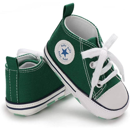 Unisex High Top Sneaker Soft Anti-Slip Sole Newborn Infant Denim Shoes DailySale