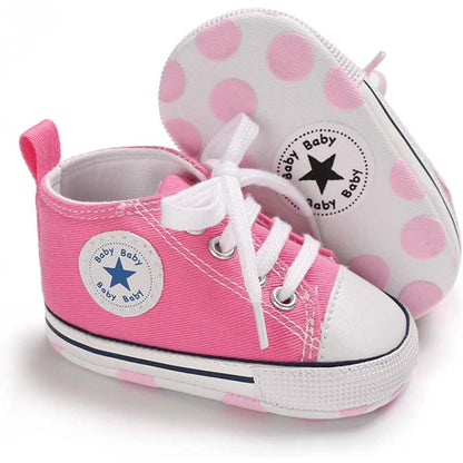 Unisex High Top Sneaker Soft Anti-Slip Sole Newborn Infant Denim Shoes DailySale