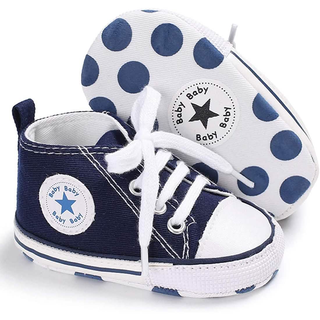 Unisex High Top Sneaker Soft Anti-Slip Sole Newborn Infant Denim Shoes DailySale