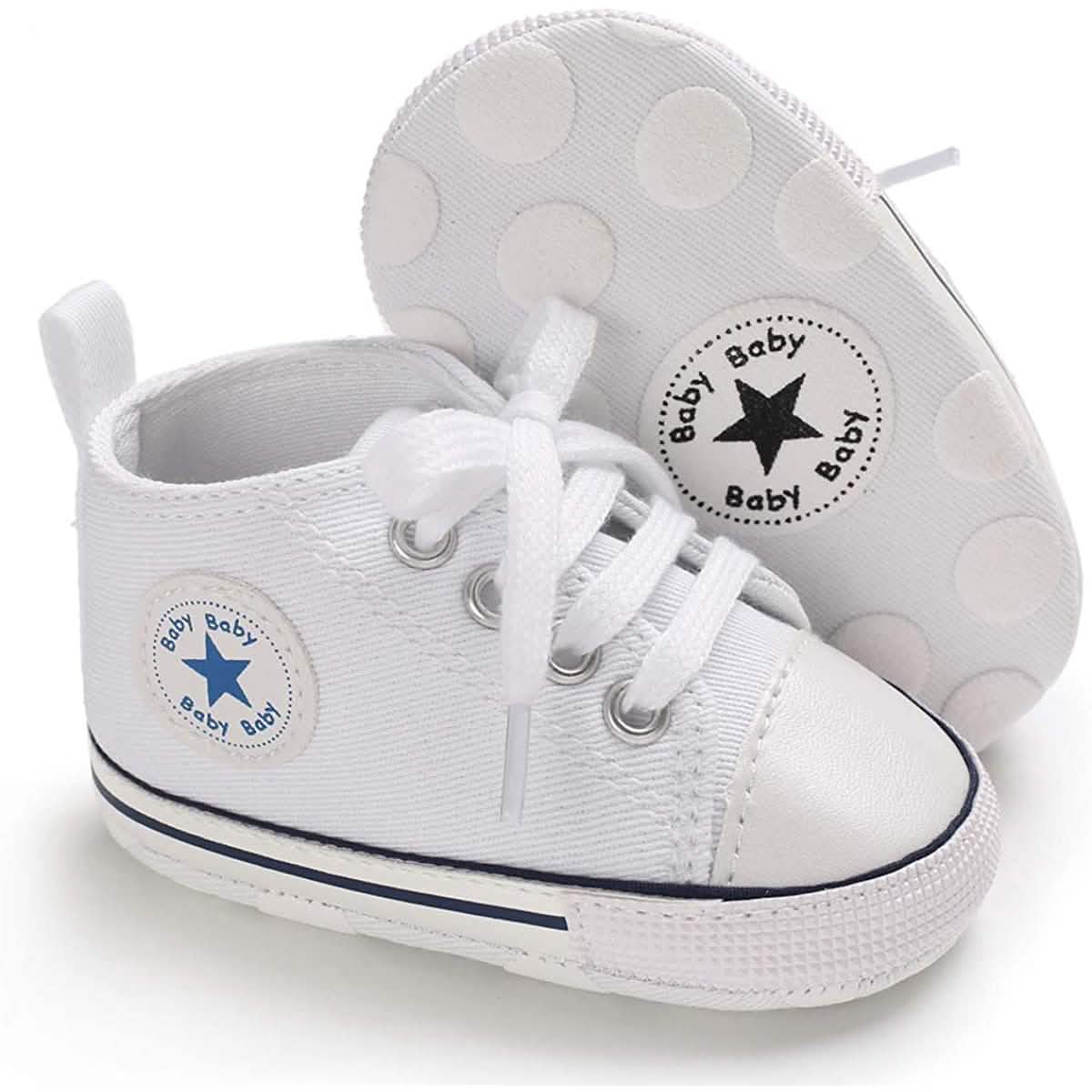 Unisex High Top Sneaker Soft Anti-Slip Sole Newborn Infant Denim Shoes DailySale
