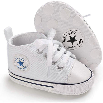 Unisex High Top Sneaker Soft Anti-Slip Sole Newborn Infant Denim Shoes DailySale