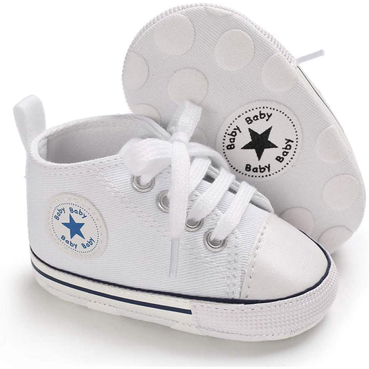 Unisex High Top Sneaker Soft Anti-Slip Sole Newborn Infant Denim Shoes DailySale