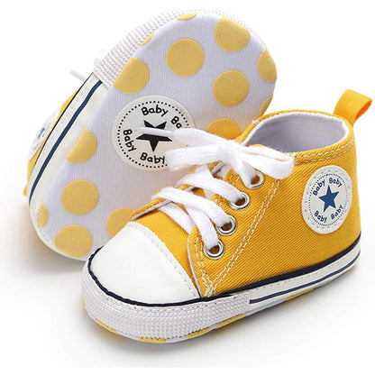 Unisex High Top Sneaker Soft Anti-Slip Sole Newborn Infant Denim Shoes DailySale