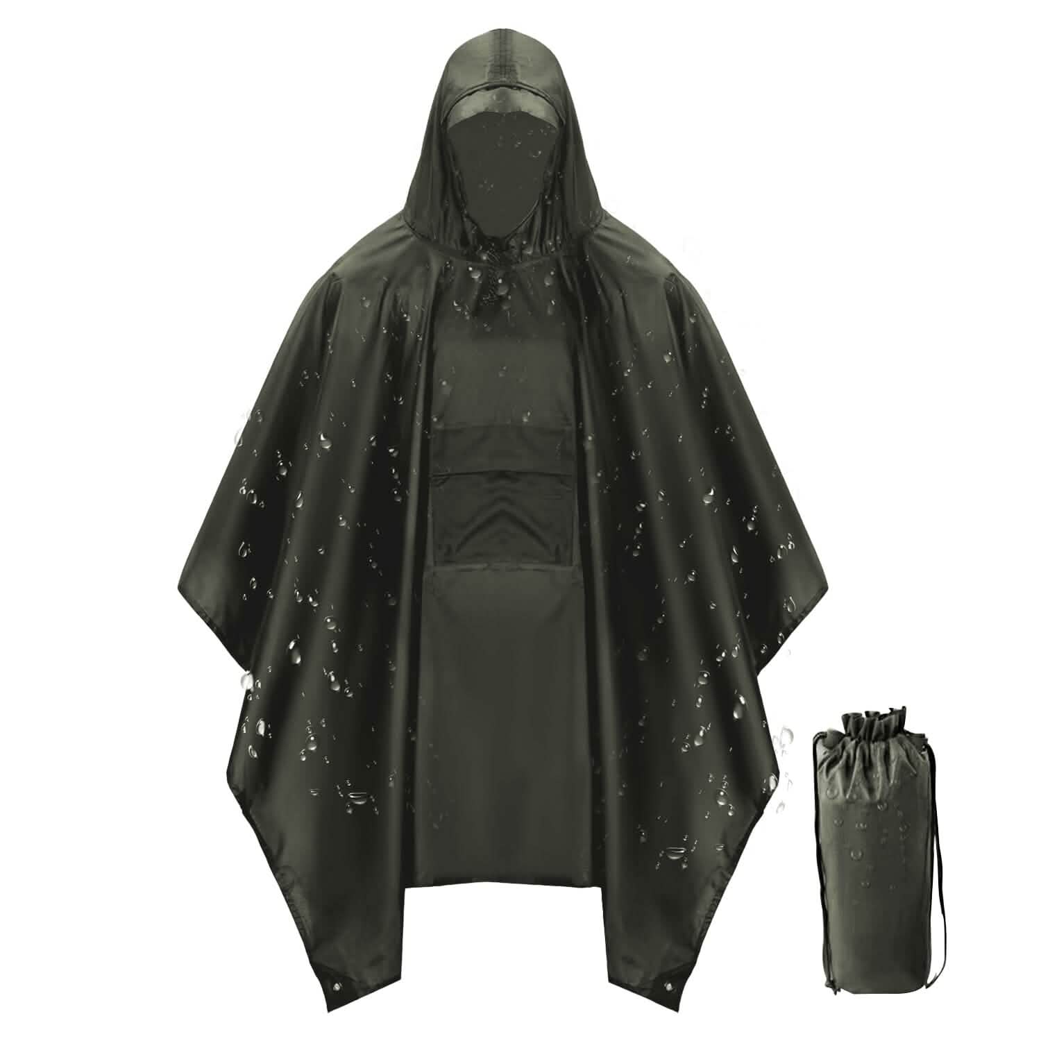Unisex Hooded Rain Poncho with Pocket DailySale