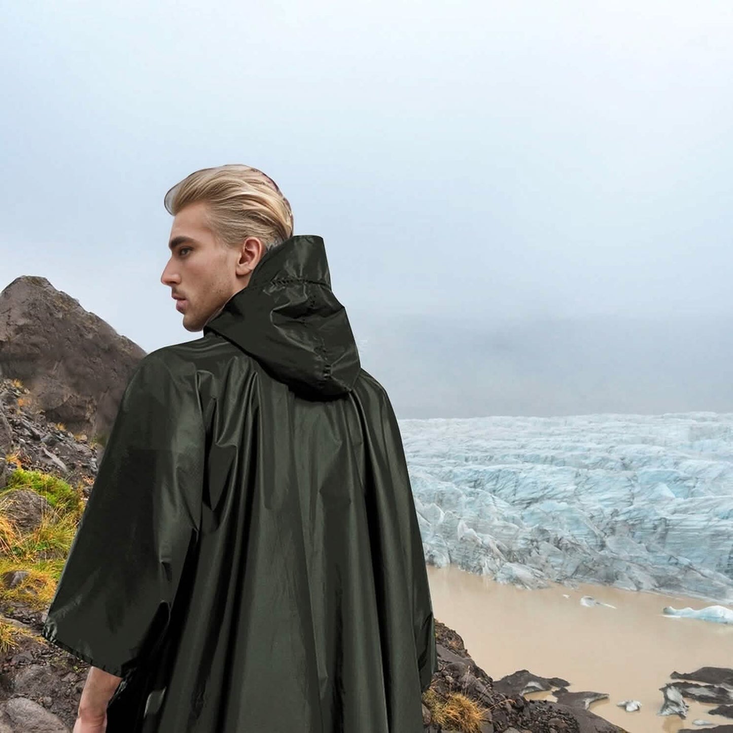 Unisex Hooded Rain Poncho with Pocket DailySale