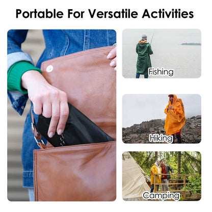 Unisex Hooded Rain Poncho with Pocket DailySale